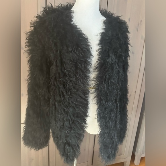 RAVN black 100% knitted lamb fur jacket size M - Picture 4 of 8